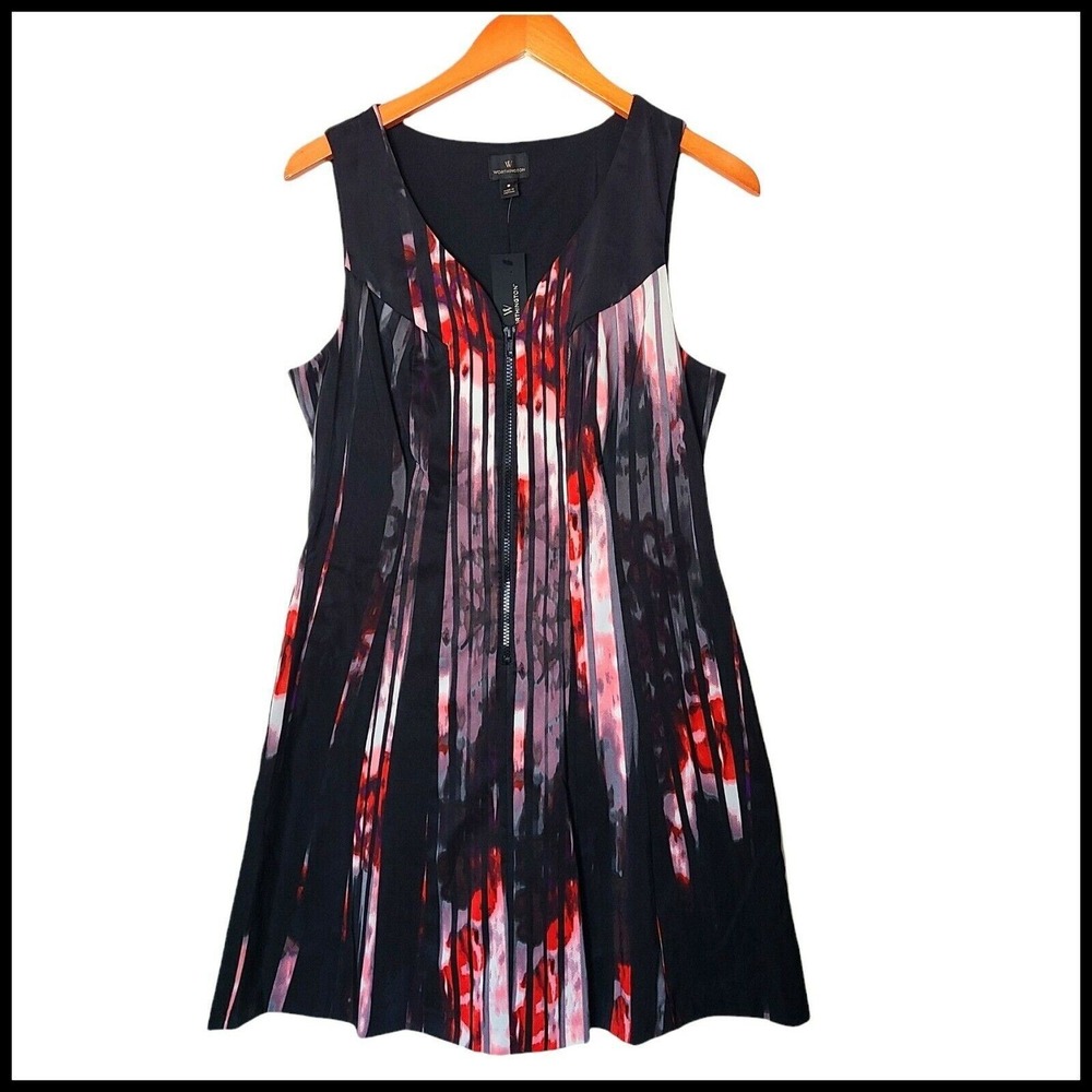 Worthington Cocktail Dress‎ Abstract Stripes size 8 NWT